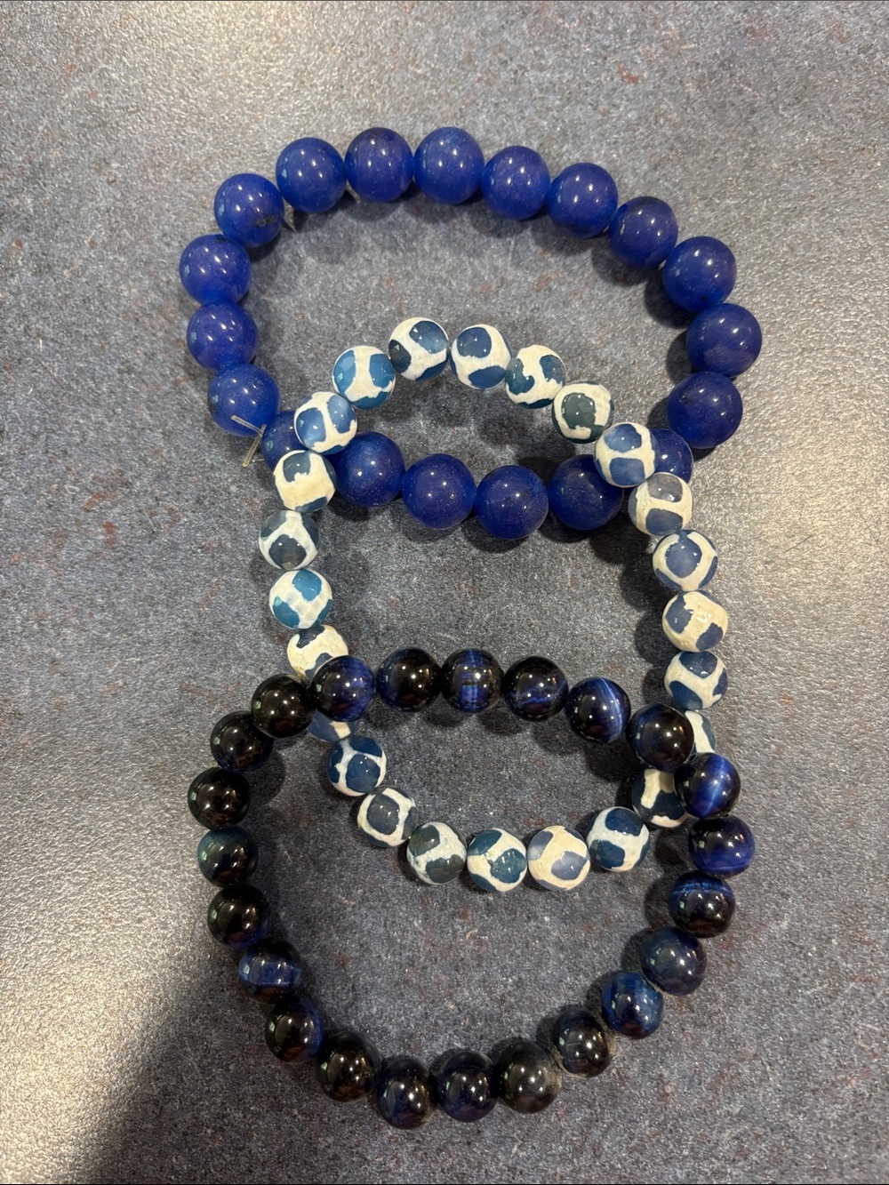 Blue Beaded Stretch Bracelet Set - Women Jewelry